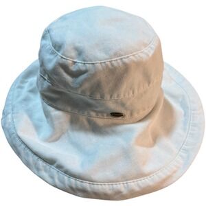 Scala Collection Women's White Cotton Wide Brim Sun Hat‎ Adjustable